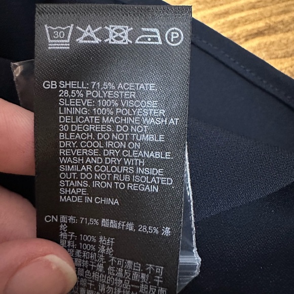 NWT REISS Perry Sheer Blouson Sleeve Navy Mini Dress Size 6 - Picture 14 of 14